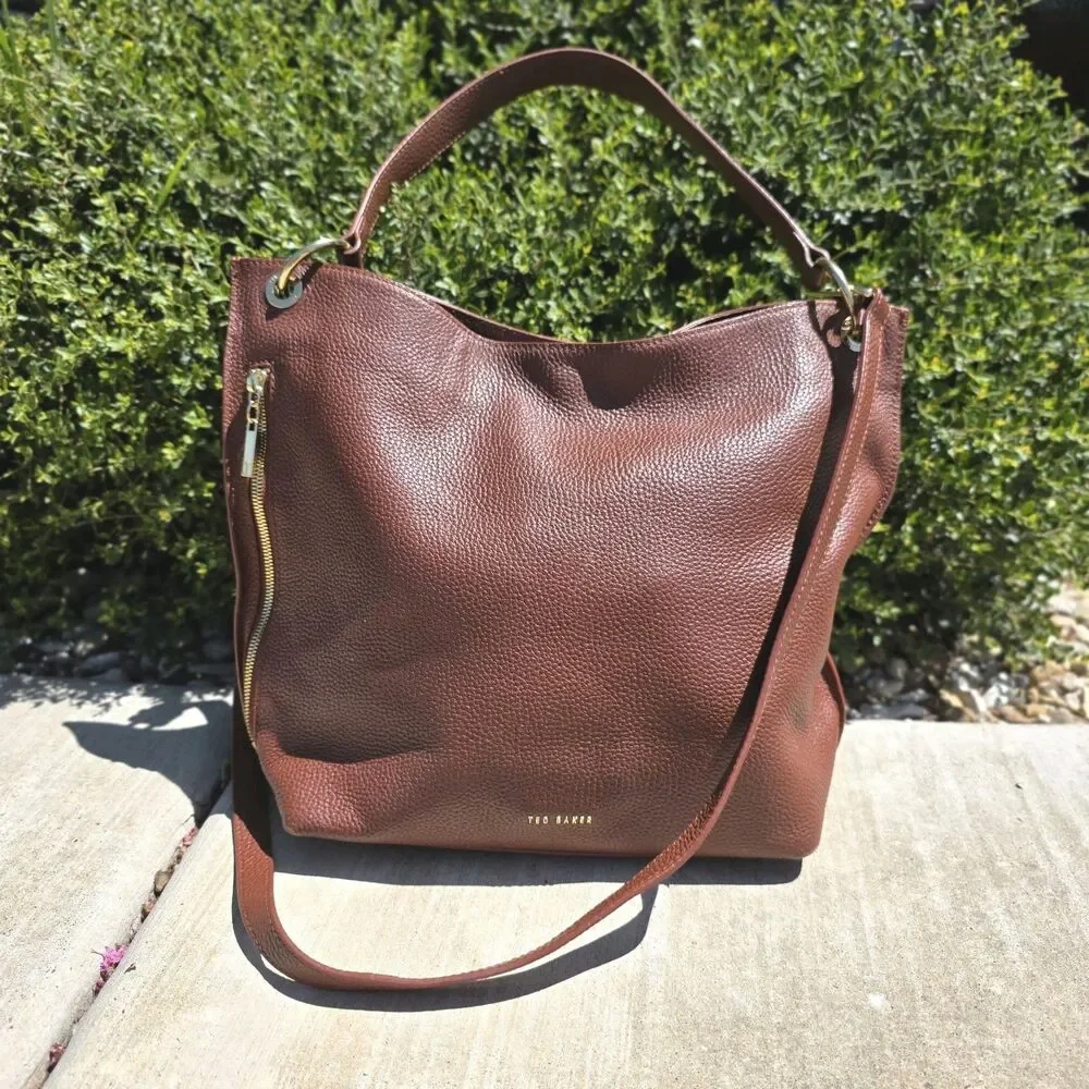 Ted Baker Chhloee Chloe soft brown leather hobo bag large Crossbody Strap